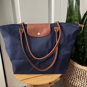 Longchamp Navy Longchamp Paris Le Pliage Original Shoulder Bag